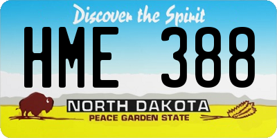 ND license plate HME388