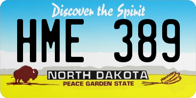 ND license plate HME389