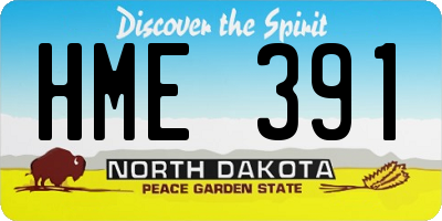 ND license plate HME391
