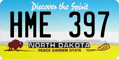 ND license plate HME397