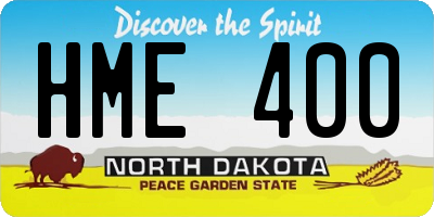 ND license plate HME400