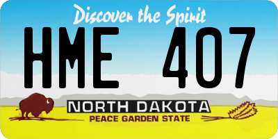 ND license plate HME407