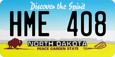 ND license plate HME408