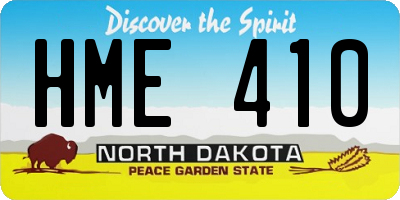 ND license plate HME410