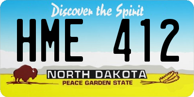 ND license plate HME412