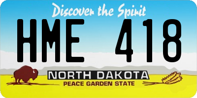 ND license plate HME418
