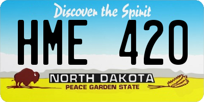 ND license plate HME420