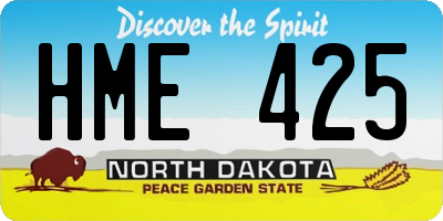 ND license plate HME425
