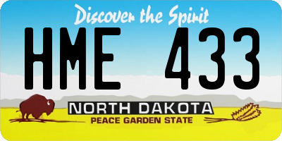 ND license plate HME433