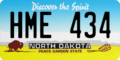 ND license plate HME434