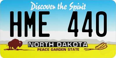 ND license plate HME440