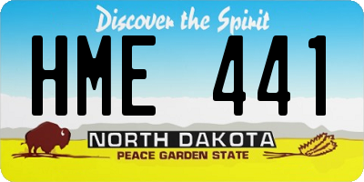 ND license plate HME441