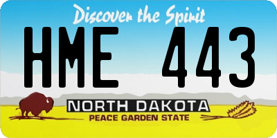 ND license plate HME443