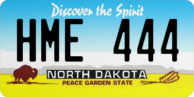 ND license plate HME444
