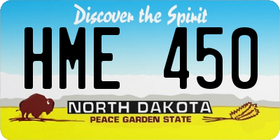 ND license plate HME450