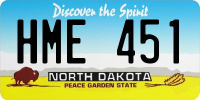 ND license plate HME451