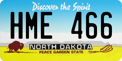 ND license plate HME466