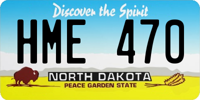 ND license plate HME470