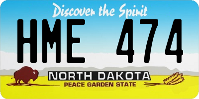 ND license plate HME474