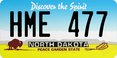 ND license plate HME477