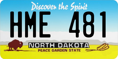 ND license plate HME481