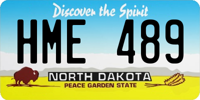 ND license plate HME489
