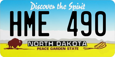 ND license plate HME490