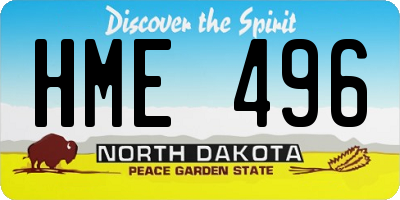 ND license plate HME496