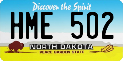 ND license plate HME502