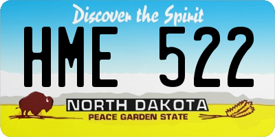 ND license plate HME522