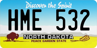 ND license plate HME532