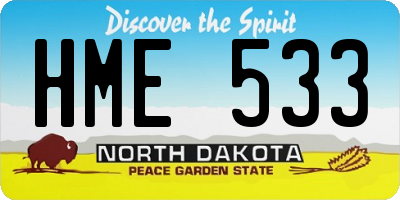 ND license plate HME533