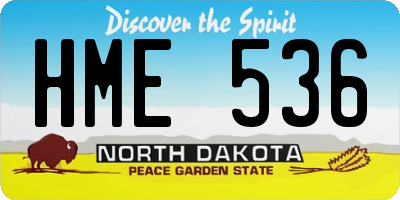 ND license plate HME536