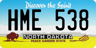 ND license plate HME538