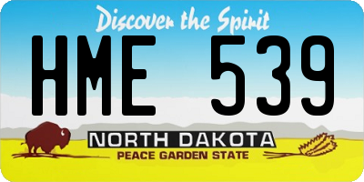 ND license plate HME539