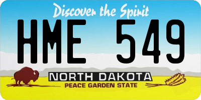 ND license plate HME549