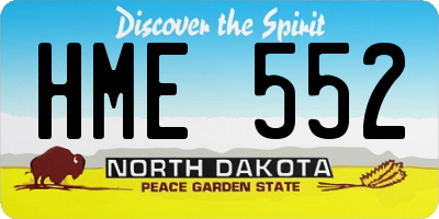 ND license plate HME552