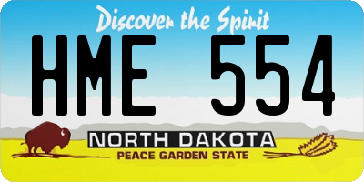 ND license plate HME554