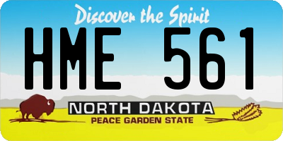 ND license plate HME561