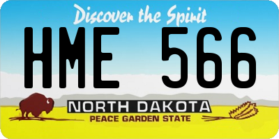 ND license plate HME566