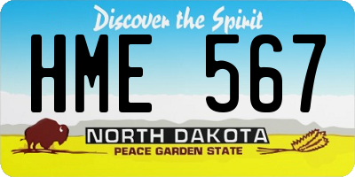 ND license plate HME567