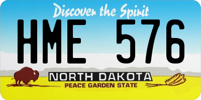 ND license plate HME576