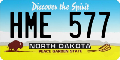 ND license plate HME577
