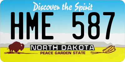 ND license plate HME587