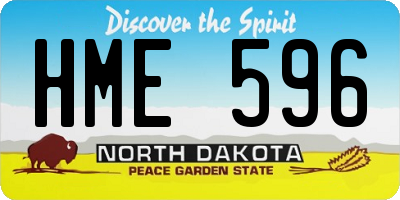 ND license plate HME596