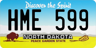 ND license plate HME599