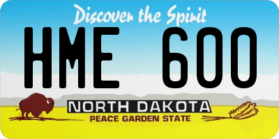 ND license plate HME600