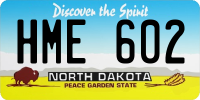 ND license plate HME602