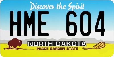 ND license plate HME604