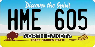 ND license plate HME605